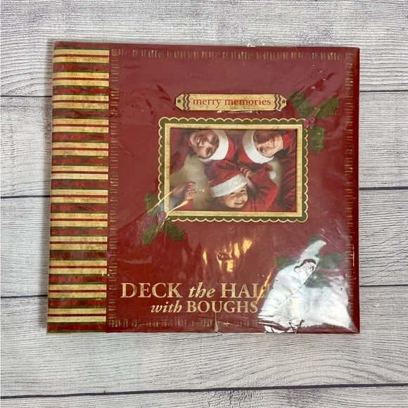 Christmas Scrapbook Album “Deck the Halls" Holiday Memory Book Merry Memories - Picture 2 of 13